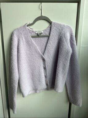 Rachel Zoe Lavender Fuzzy Knit Cardigan